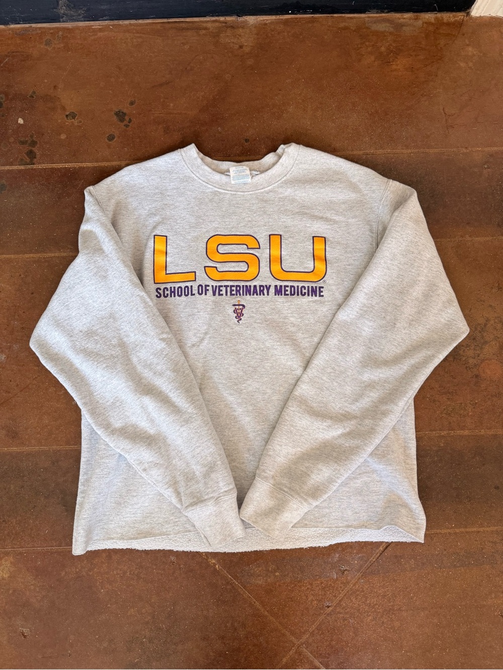 LSU School of Veterinary Medicine Gray Crewneck Sweatshirt